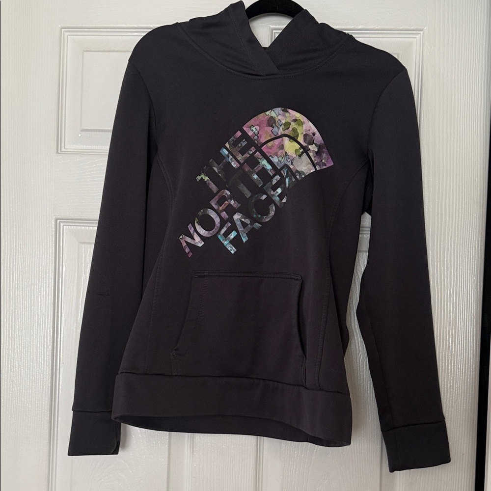 The North Face Black Hoodie with Colorful Logo